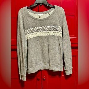 Victoria's Secret Gray Sweater with Lace Detail